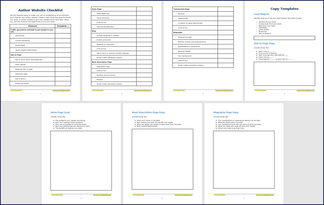 Write Your Expert Book Expansion Pack - Author Website Checklist Write Your Expert Book Expansion Pack - Author Website Checklist