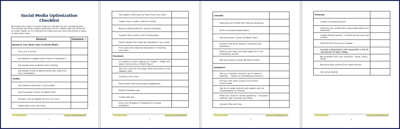 Write Your Expert Book Expansion Pack - Social Media Optimization Checklist Write Your Expert Book Expansion Pack - Social Media Optimization Checklist