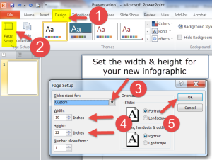 6. Set page dimensions for new slide