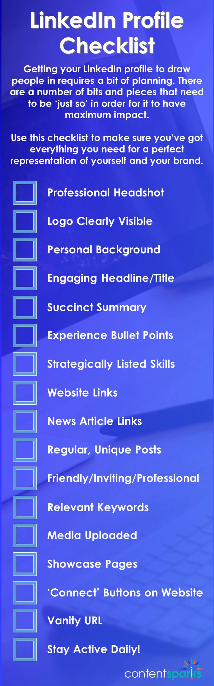 Checklist for LinkedIn Profile