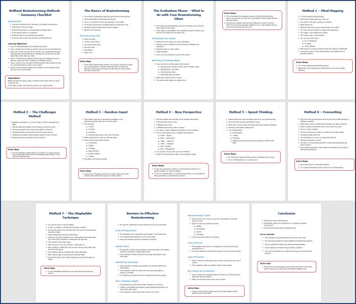 Brilliant Brainstorming Methods - Cheat Sheet