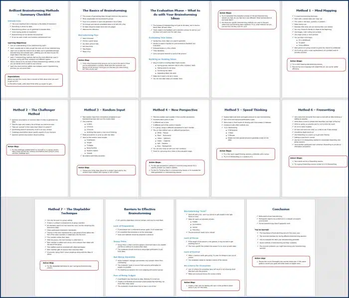 Brilliant Brainstorming Methods - Cheat Sheet