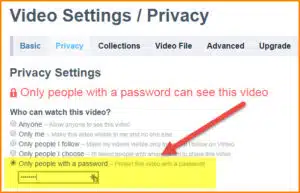 vimeo password protect