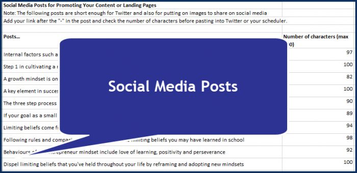 Success Mindset for Entrepreneurs - Social Media Posts