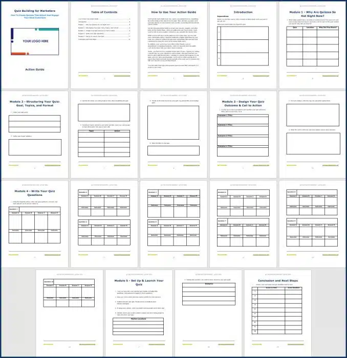 Quiz Building for Marketers - Action Guide