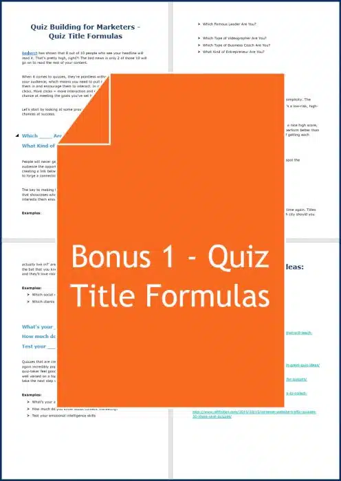 Quiz Building for Marketers - Bonus 1 Quiz Title Formulas