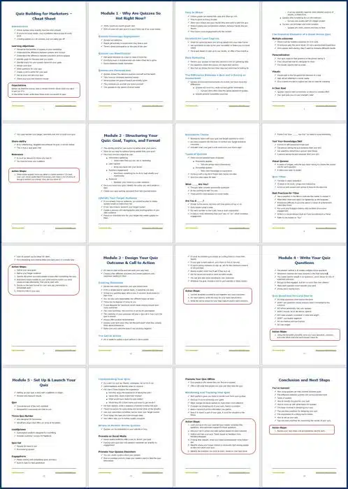 Quiz Building for Marketers - Cheat Sheet