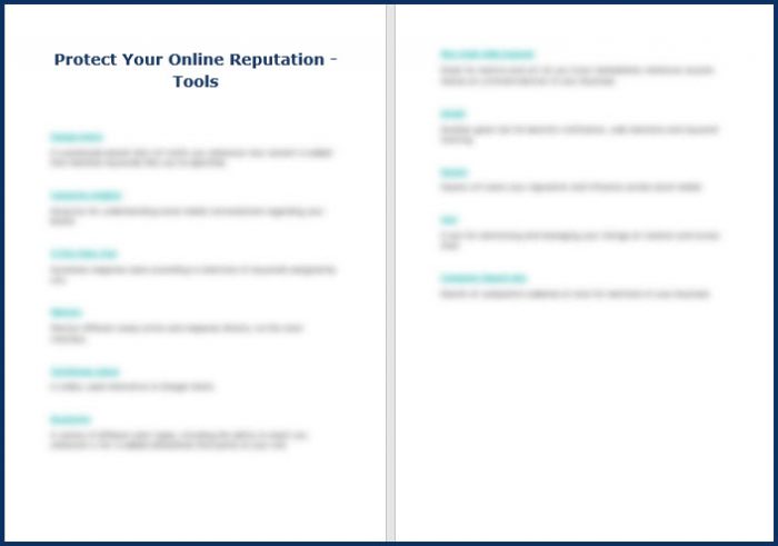 Protect Your Online Reputation - Tools