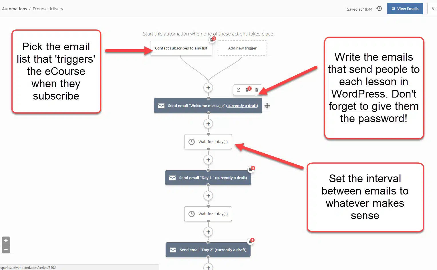 email sequence set up