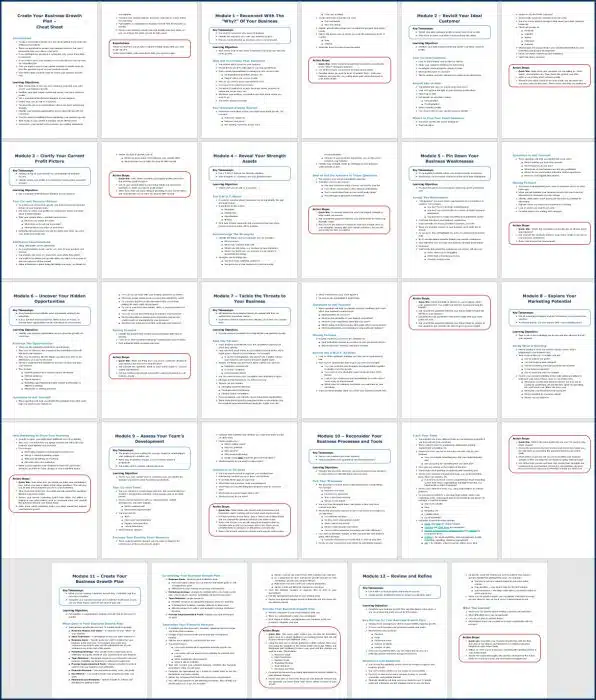 Create Your Business Growth Plan - Cheat Sheet