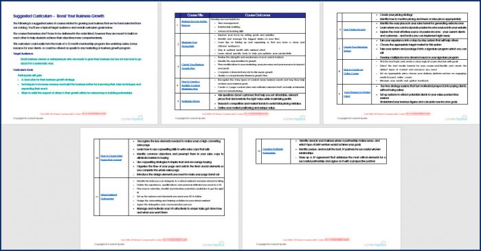 Create Your Business Growth Plan - Curriculum