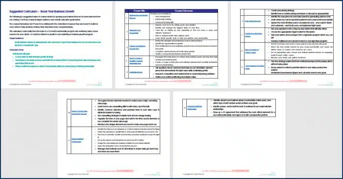 Create Your Business Growth Plan - Curriculum