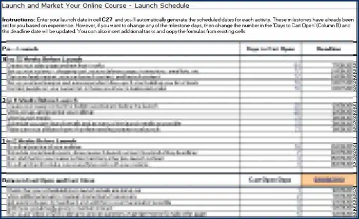 Launch & Market Your Online Course - Launch Schedule