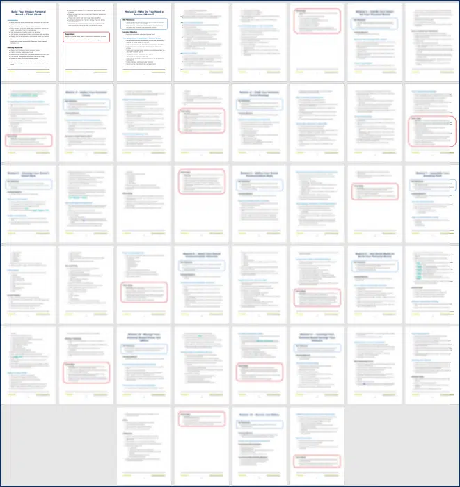 Build Your Unique Personal Brand - Beacon 15 Build Your Unique Personal Brand - Cheat Sheet