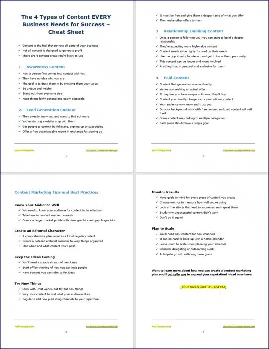 How to Create a Realistic Content Marketing Plan - OptIn Cheat Sheet