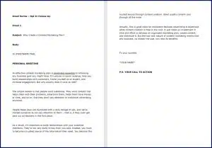 How to Create a Realistic Content Marketing Plan - OptIn Follow Up Email 1
