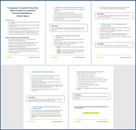 Customer Lifecycle Marketing - Opt In Cheat Sheet