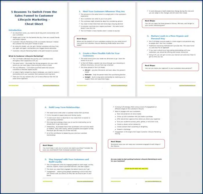 Customer Lifecycle Marketing - Opt In Cheat Sheet
