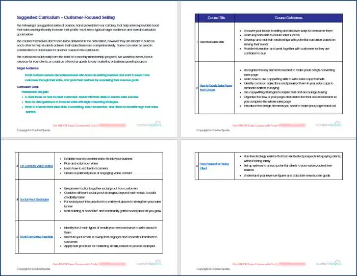 Sales Skills - Customer Focused Selling Curriculum