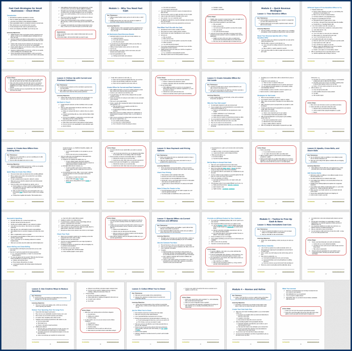 Fast Cash Strategies - Cheat Sheet