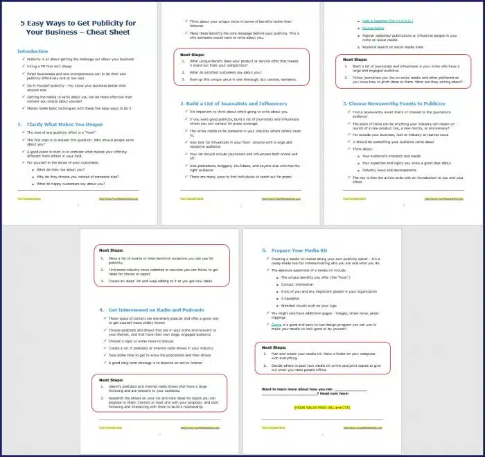 How to Attract Free Publicity - OptIn Cheat Sheet