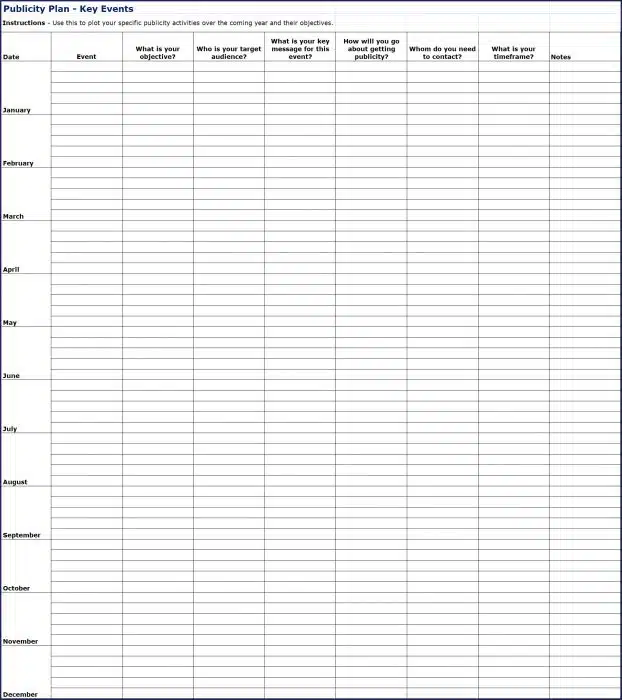 How to Attract Free Publicity - Publicity Plan Key Events
