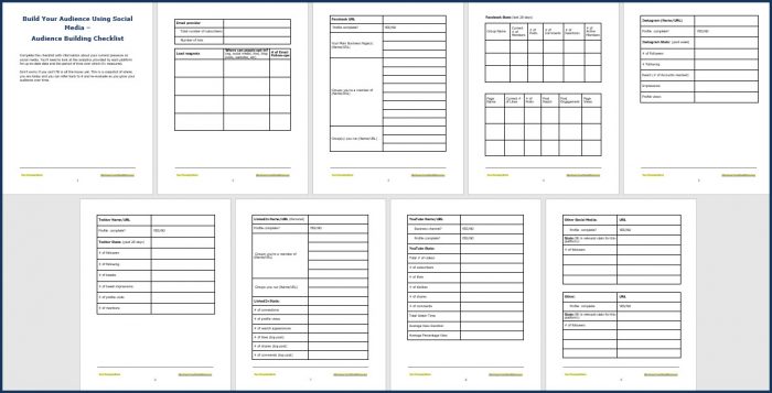 Build Your Audience Using Social Media - Checklist