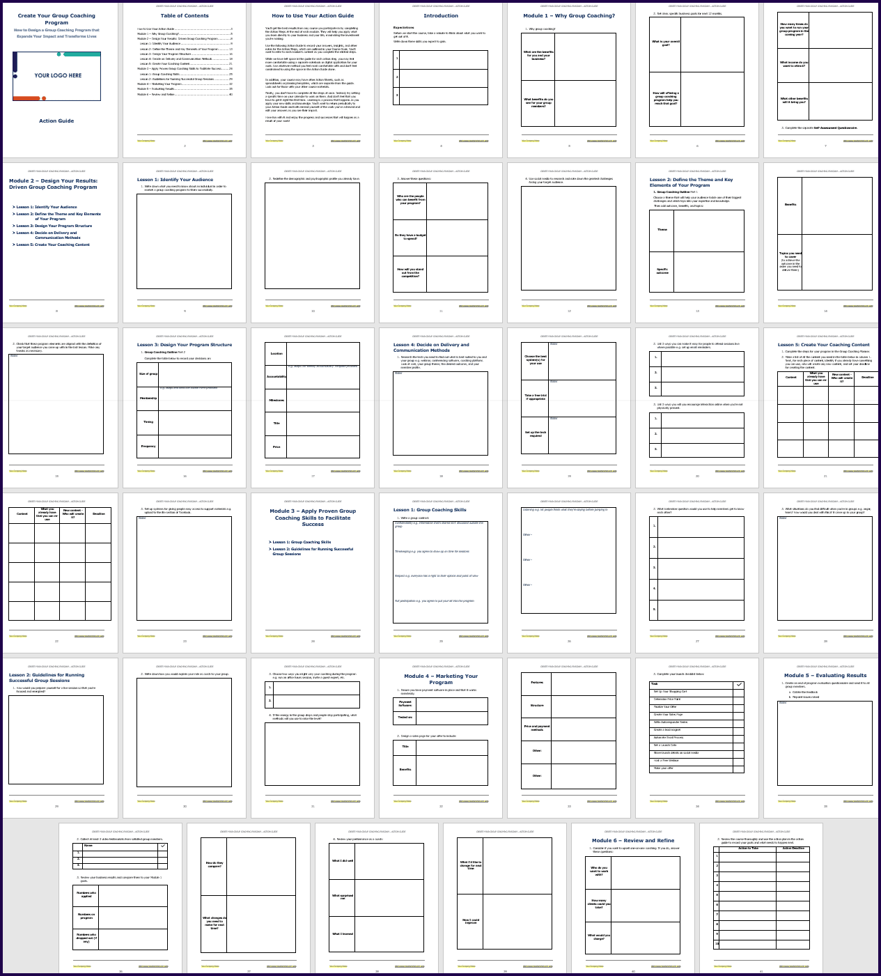 Create Your Group Coaching Program Action Guide 1