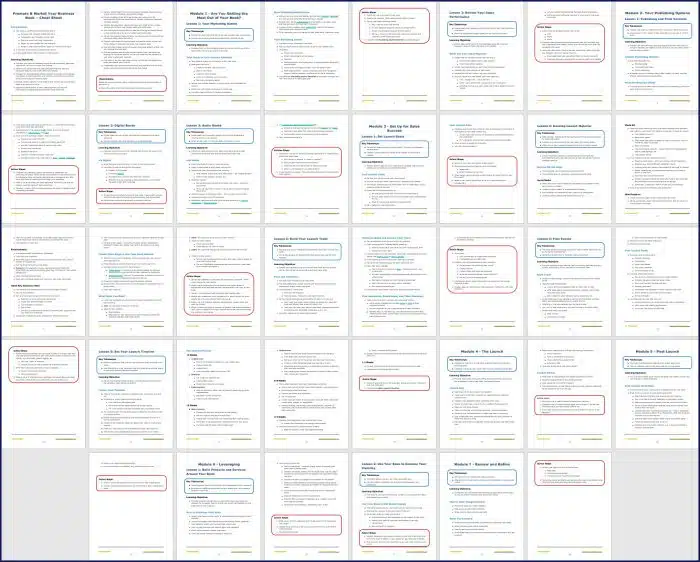 Promote & Market Your Business Book - Cheat Sheet