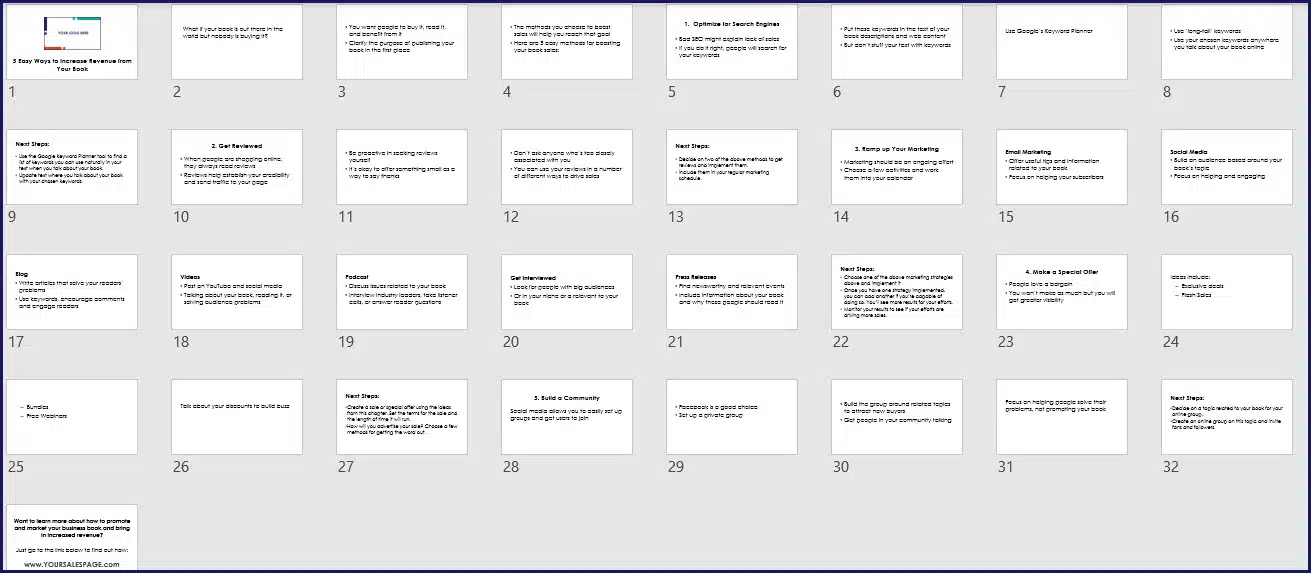 Promote & Market Your Business Book - OptIn Slideshow