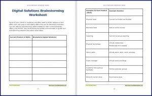 Digital Solutions Brainstorming Worksheet