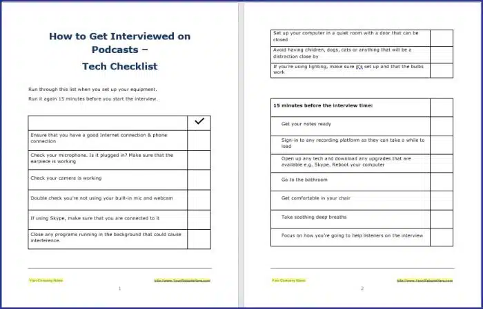 How to Get Interviewed on Podcasts - Tech Checklist