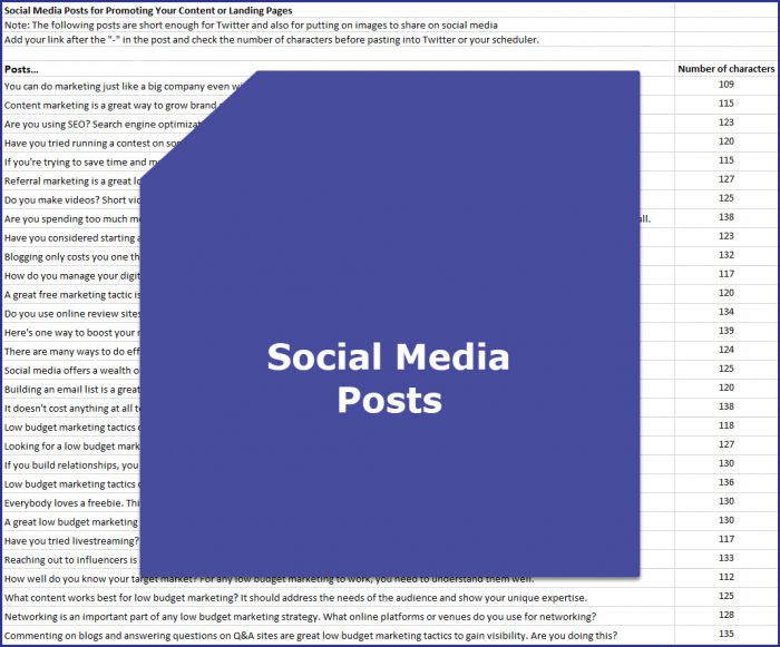 Low Cost Marketing Strategies - Social Media Posts