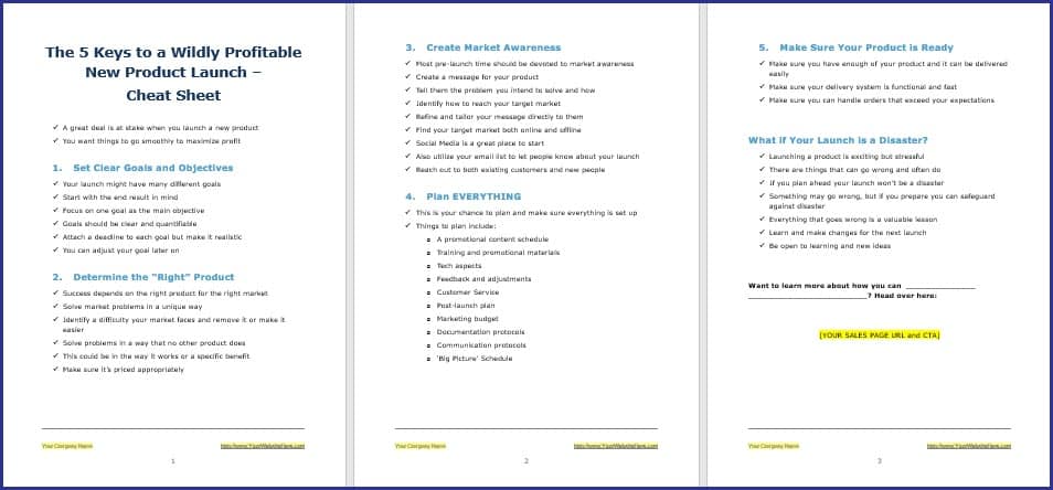 Launch Your Product Like a Pro - Opt In Cheat Sheet