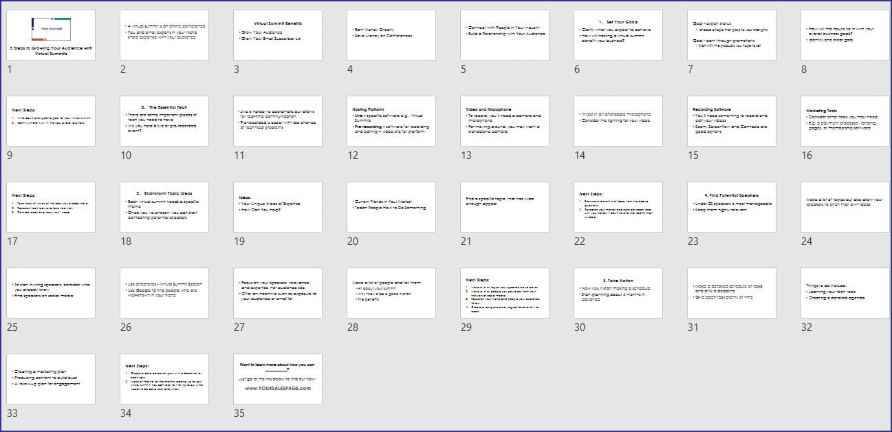 Virtual Summit Success - OptIn Slideshow