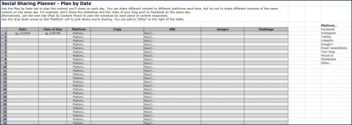 ContentRepurposing DailyWorksheets7 SocialSharingPlanner