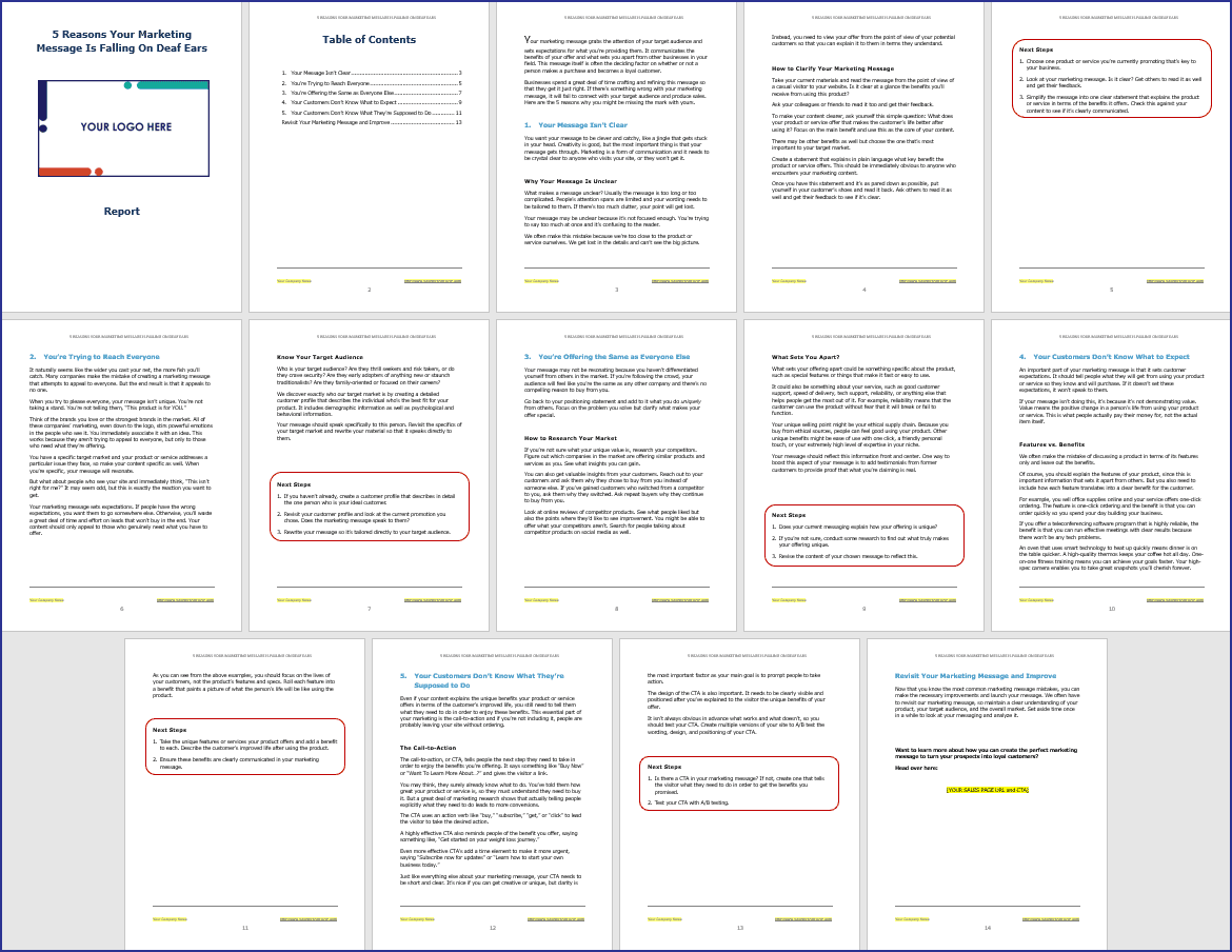 Create Your Marketing Message - Opt In Report