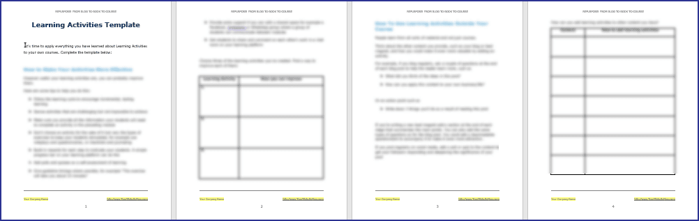 Repurpose! From Blog to Book to Course Expansion Pack 8 Learning Activities Template