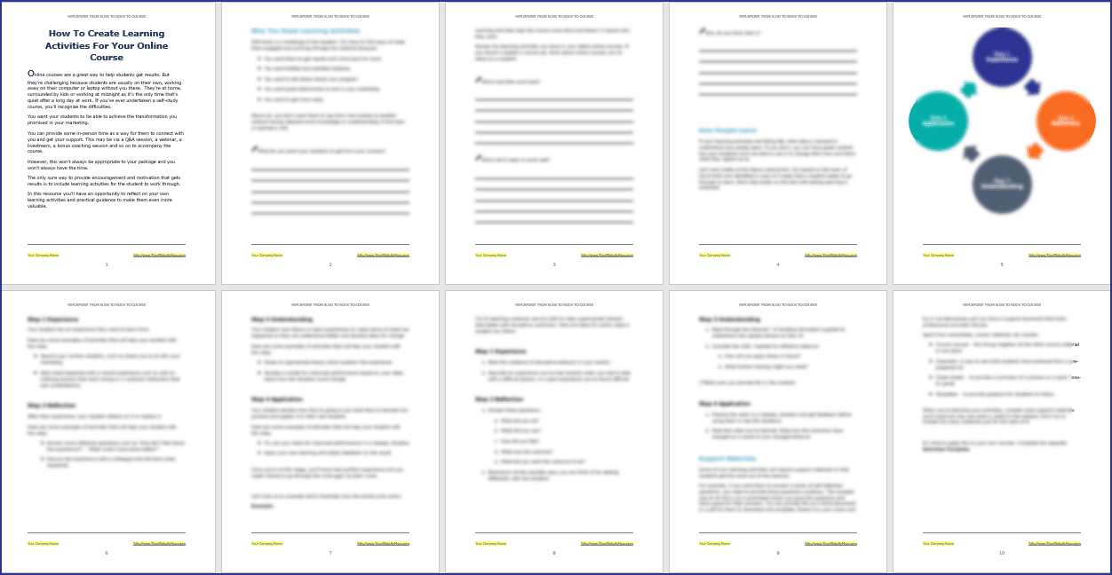 Repurpose! From Blog to Book to Course Expansion Pack 7 How to Create Learning Activities