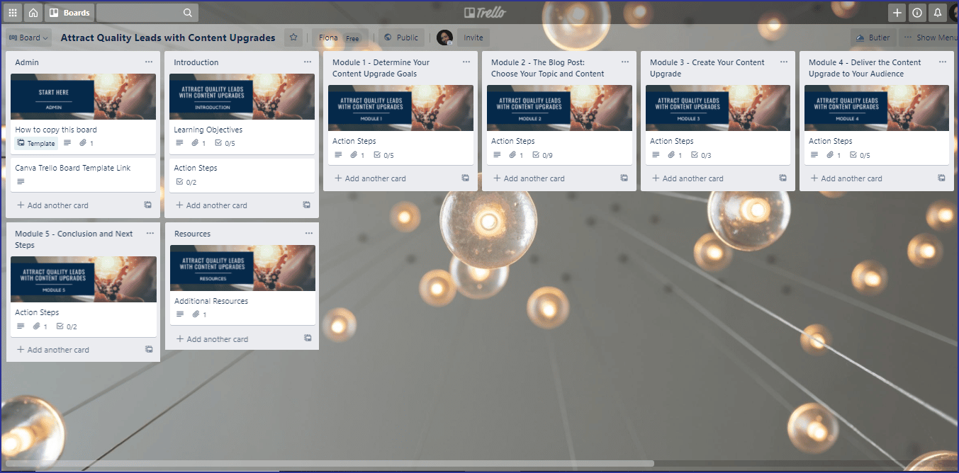 Attract Quality Leads with Content Upgrades - Trello Board