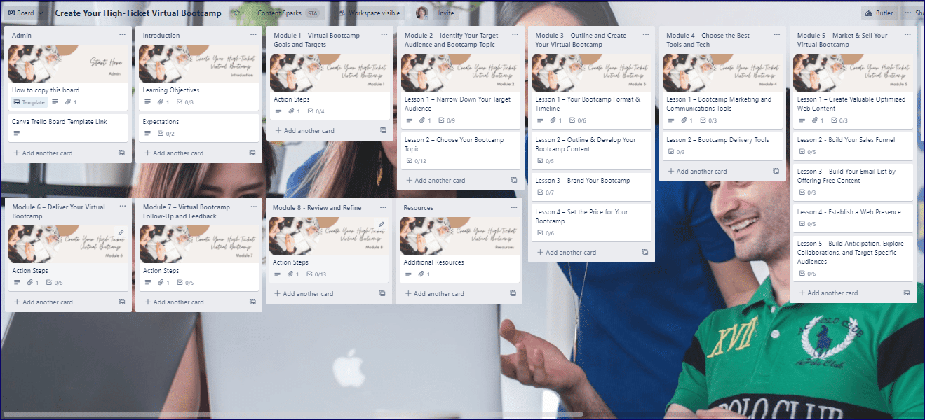 Create Your High-Ticket Virtual Bootcamp Upgrade - Trello Board Create Your High Ticket Virtual Bootcamp Upgrade Trello Board