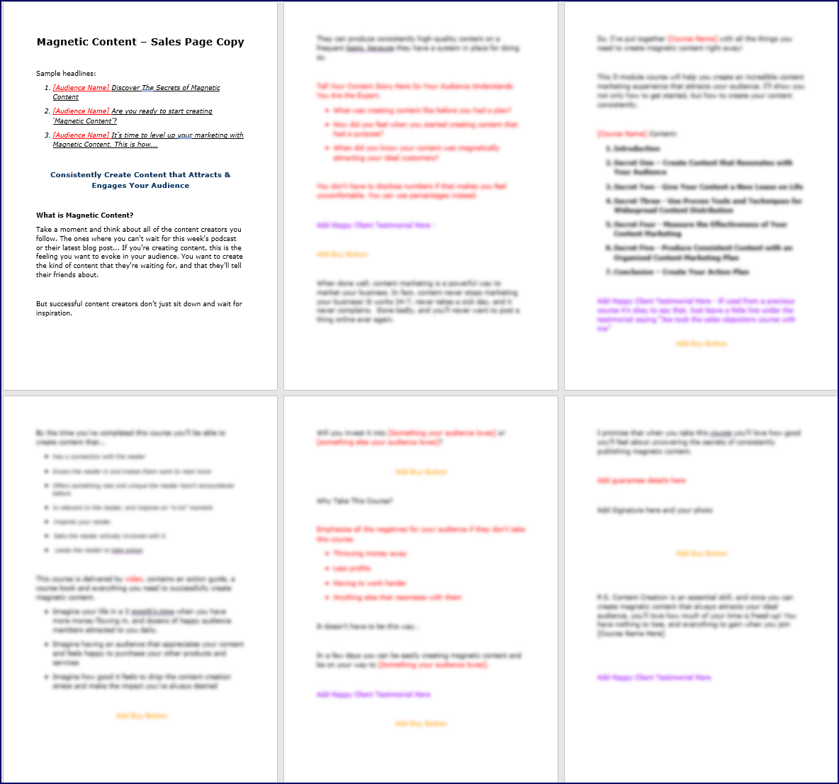 Magnetic Content Ex Pack - Spotlight Bonus Sales Copy Magnetic Content Ex Pack Spotlight Bonus Sales Copy