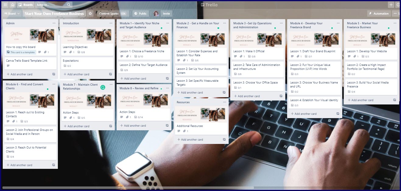 Start Your Own Freelance Business Upgrade - Trello Board Start Your Own Freelance Business Upgrade Trello Board
