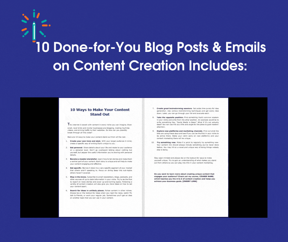 ContentCreation BlogPsEmails SalesPage