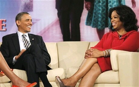 Oprah interviewing President Obama