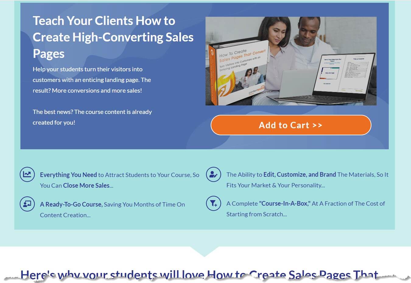how to create course sales pages