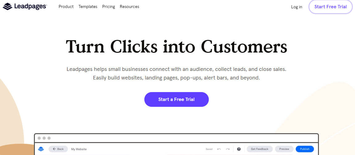 Examples cta button leadpages