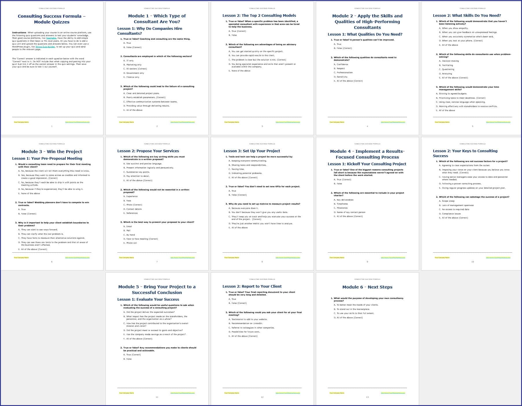 ConsultingSkillsUpgrade ModuleQuizzes