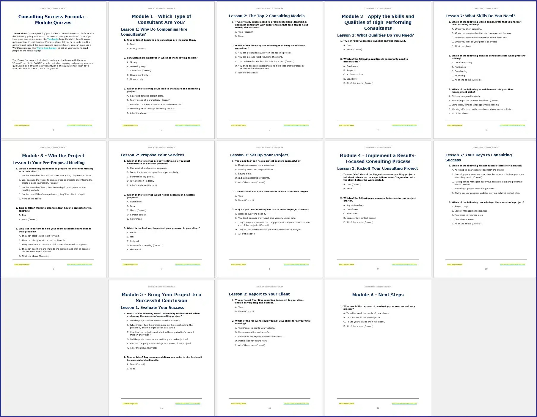 ConsultingSkillsUpgrade ModuleQuizzes