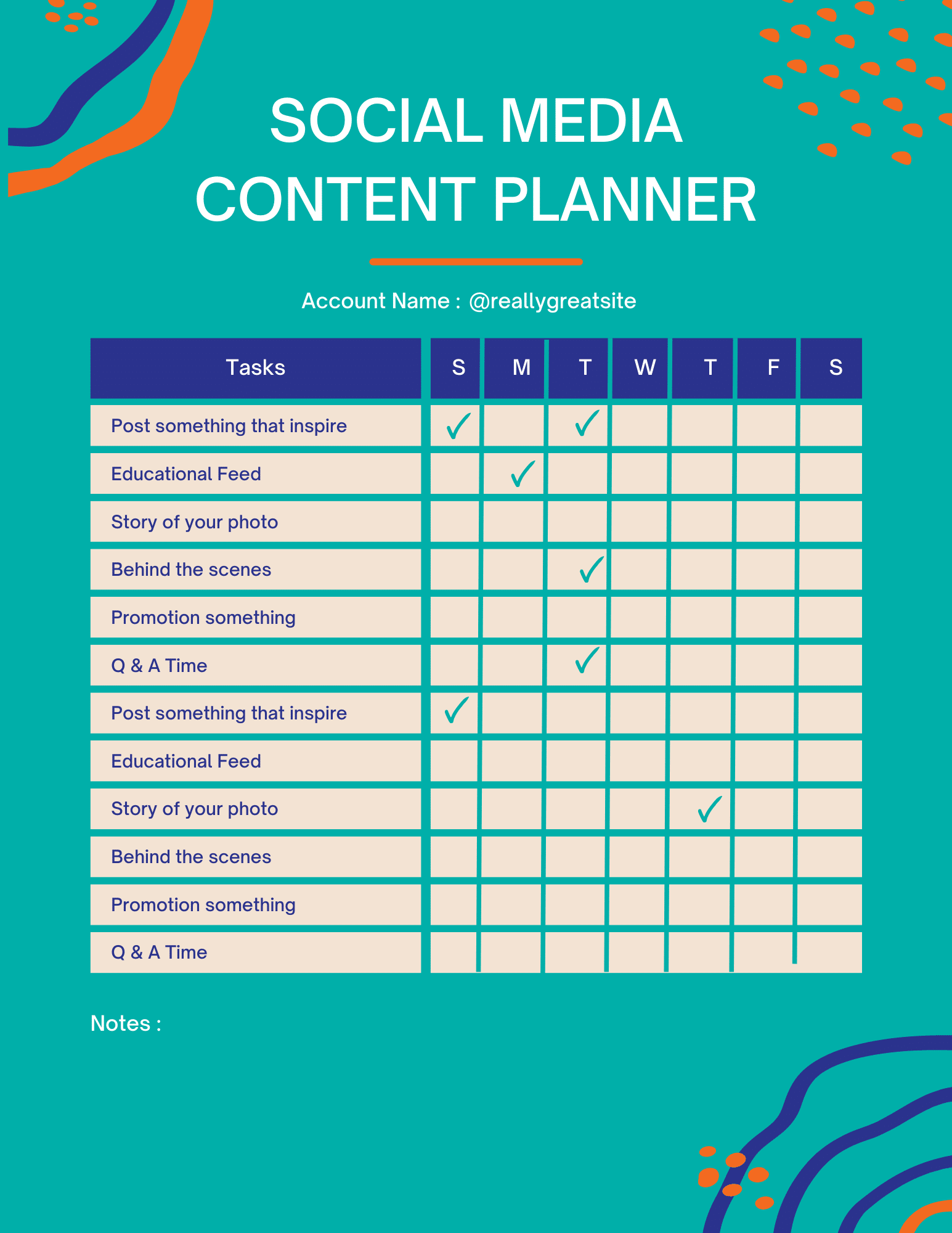 Social media content planner